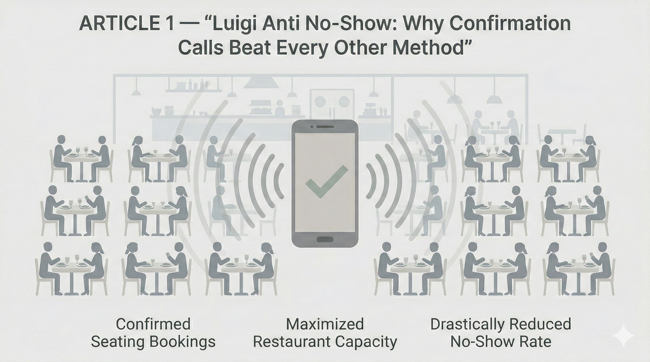 Luigi anti no-show: confirmation call reducing restaurant no-shows without card deposits.